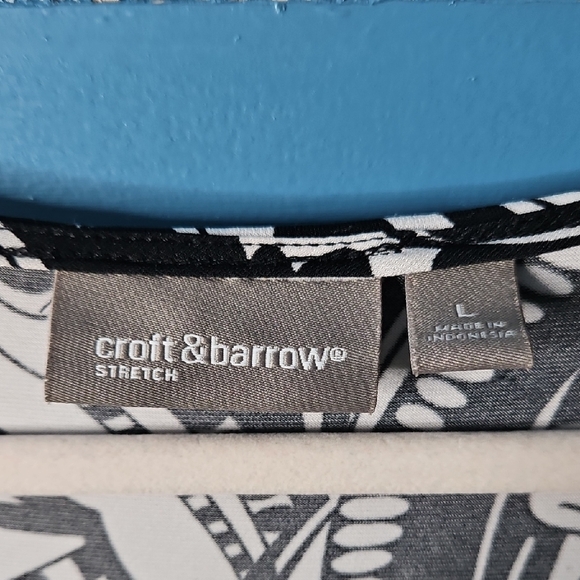 Croft & Barrow Black and White Floral Dress - Picture 2 of 9